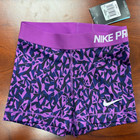 New  Nike Pro Women s 3 0  Compression Run Shorts- Xs -purple printed 777492-556