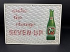 Vintage 7up Seven Up Soda Lenticular Sign Holographic Make The Change