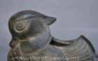7 6   Ancient China Bronze Fengshui Animal Duck Bird Beast Incense Burner Censer