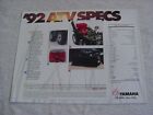 Vintage Yamaha 1992 Big Bear Atv  Brochure