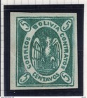 Bolivia 1867 5c Green Genuine Certificate Sc 2 Mng 16789