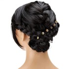 40 Pcs Yellow U-shaped Flower Rhinestone Hair Pins For Bridal Wedding