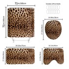 4 Pieces Leopard Cheetah Bathroom With Shower Curtain And Rugs Sets For Women