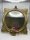 Vintage Gold Brass Round Authentic Ship Porthole Mirror - Nautical Maritime