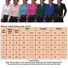 Womens Blouse Long Sleeve Shirts Ladies Plain Lapel Neck Tops Holiday Loose