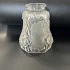 Vtg Minka Frosted Embossed Glass Lamp Shade Roses And Leaves Elegant Light 3d