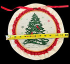 Homemade Christmas Tree Wall Hanging With Red Cardinals Snowflakes Wooden Hoop