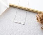 Silver  Personalized Name Bar Necklace Custom Engraved Jewelry Monogram Necklace