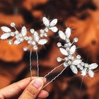 Rhinestone Bridal Hair Pins - Silver Wedding Hair Pieces