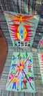 Small Wall Tapestry  Mexican Hand Embroidered Otomi Tenango Style  Multicolor