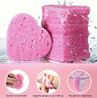 10pcs Heart Compressed Facial Sponges   Natural Cleansing   Travel Set - New
