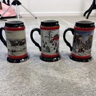 Budweiser Holiday Steins Set 1990 1991 1992 Multi Excellent