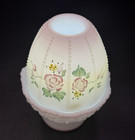 Fenton Beaded Daisy Fairy Lamp Light Opal Satin Rose Garden Mint Condition