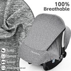 Baby Car Seat Cover  Extra Large Mesh Window  Breathable Fabric  Infant Gray 