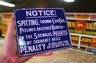 Notice Spitting Throwing Cigar Peeling Rubbish Prohibited Porcelain Metal Sign