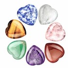 7pcs Chakra Stones Crystal Reiki Healing Heart Shape Energy Natural Gemstone