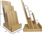 3-tier Pine Wood Literature Holder  Trifold Brochure   Flyer Display Rack