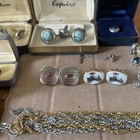 Large Lot Of Vintage Jewelry cuff Links necklace 