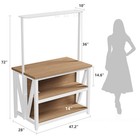47 2   Large Wooden Kitchen Island With Power Outlet   Led Lights Bakers Rack 