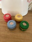 Mixed Lot Of Assorted Spools Of Crochet Thread  4  Small Vintage Crochet Spools