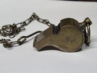Vintage Antique Brass Whistle W chain