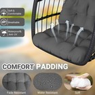 Egg Chair With Stand Patio Rattan Wicker Hanging Swing Egg Hammock Chair 350lbs