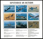 Tanzania 1997 - Spitfire Planes Aviation - Sheet Of 9 Stamps - Scott  1651 - Mnh