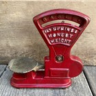 Vintage Toledo Miniature Cast Iron Scale  Red  1930s   40s Salesman   s Sample toy