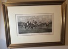 Lot Of 3 Antique Polo Engraving By George Wright Professionally Framed Vintage 