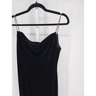Vintage 1990s Dave   Johnny Womens Sz 8 Formal Maxi Dress Black Velvet Low Back