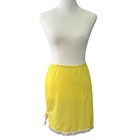 Vintage Maidenform Slip Skirt Yellow Lace Bow Size Small 