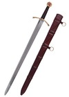 Handmade Medieval Knight Sword Gold Guard Red Scabbard Crusader Replica 36 