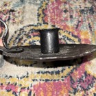 Antique 18th Early 19th C  American Hand Wrought Iron Chamberstick Candle Holder