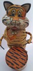 Vintage Louis Marx Funny Tiger Drummer 6 5  Tin Litho Wind-up Toy   Doesn   t Work