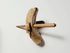 Spindle  Hand-carved Bottom Whorl Style  Reclaimed Mango Wood  small Red Burl 
