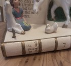 Vintage 3d The Last Unicorn Ceramic Statue With Unicorn book Music Box