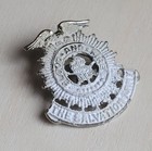 2 Vintage Salvation Army Blood And Fire Frosted Silver Tone Hat Cap Badges Pins