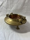 Vintage Copper Hammered Brass Braizer Ashtray Three Footed  Serpent Handles