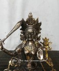 8 4   Old Tibet Buddhism Bronze Gilt Silver Kwan-yin Guanyin Buddha Statue