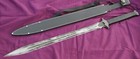 37    Sword Rustic Double Edge Carbon Steel Leaf Blade Spear Point Razor Sharp