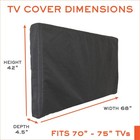 Outdoor Tv Cover 70 - 75 Inch - 600d  Weatherproof Waterproof With Soft Lining