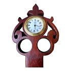 Clock Letter Opener Wood Handcrafted Polished Two Tone 11    H Vintage Desk Office