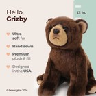 Grizby The Brown Bear 13  Tall  Realistic Plush Ultra-soft Stuffed Animal Toy