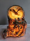 Log Shaped Light With Eagle Feeding 2 Babies     Rare     8    Tall