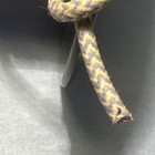 75 Ft 14 Awg Vintage Cloth Covered Primary Wire - Yellow grey Chevron Fabric