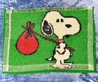 Vtg Peanuts Snoopy Latch Hook Wall Hanging   Rug Shag 27    X 20    Completed