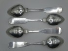 Four Matching Antique Coin Silver Spoons - Marked M  L  Fitch  new Haven  Conn 