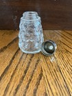 Vintage Salt And Pepper Set  Diamond Point And Round Cut  4 Inch Height Glass