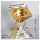Gold Geometric Pyramid Incense Burner Modern Metal Hourglass Decor 7 Inch