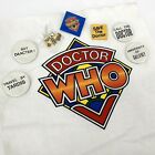 Vintage Dr Who Tom Baker Pin 8 Piece Collectible Lot Fan Club Enamel Gift Set 